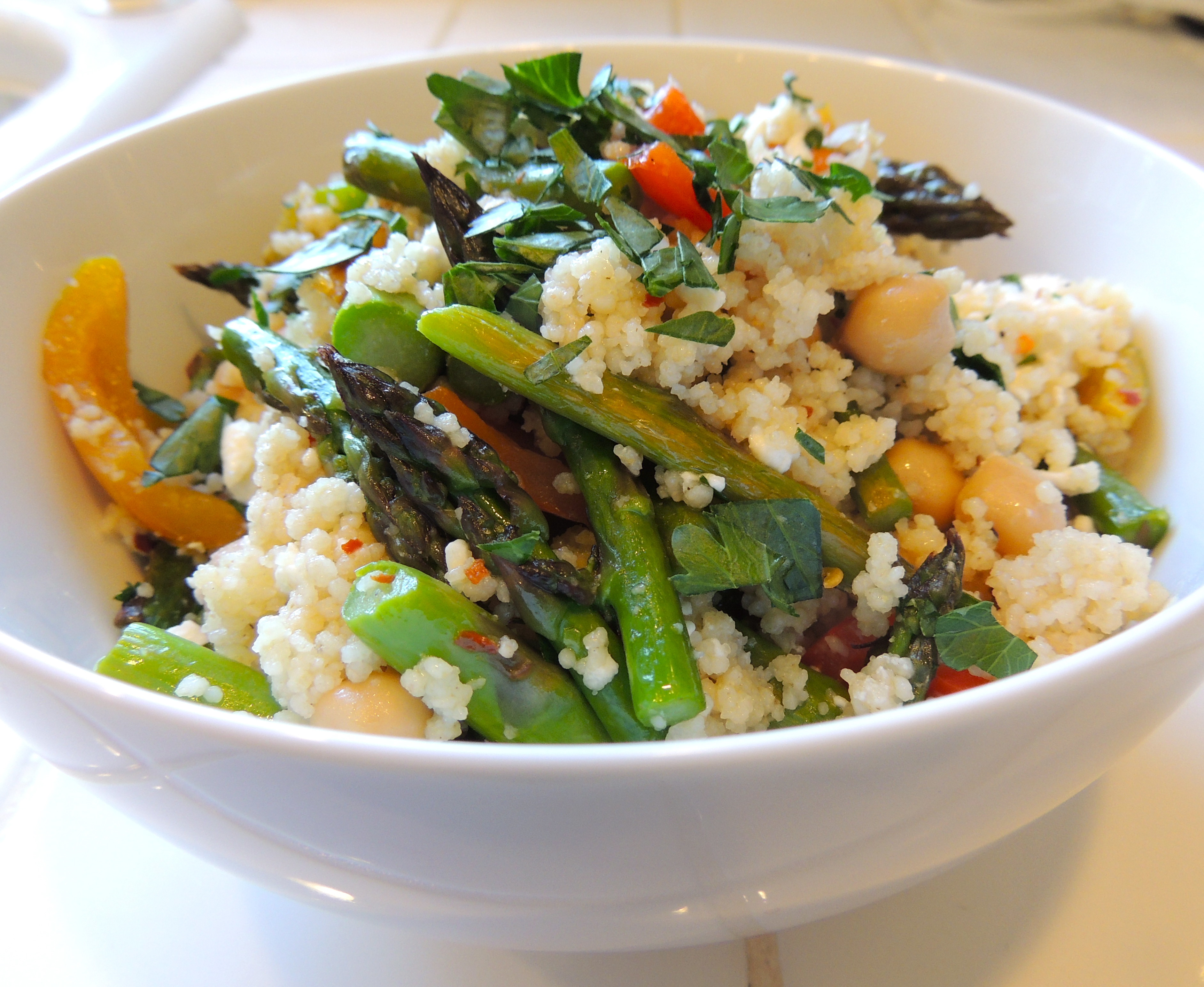 Couscous with Grilled Vegetables, Chickpeas & Feta | Living Healthy in Seattle