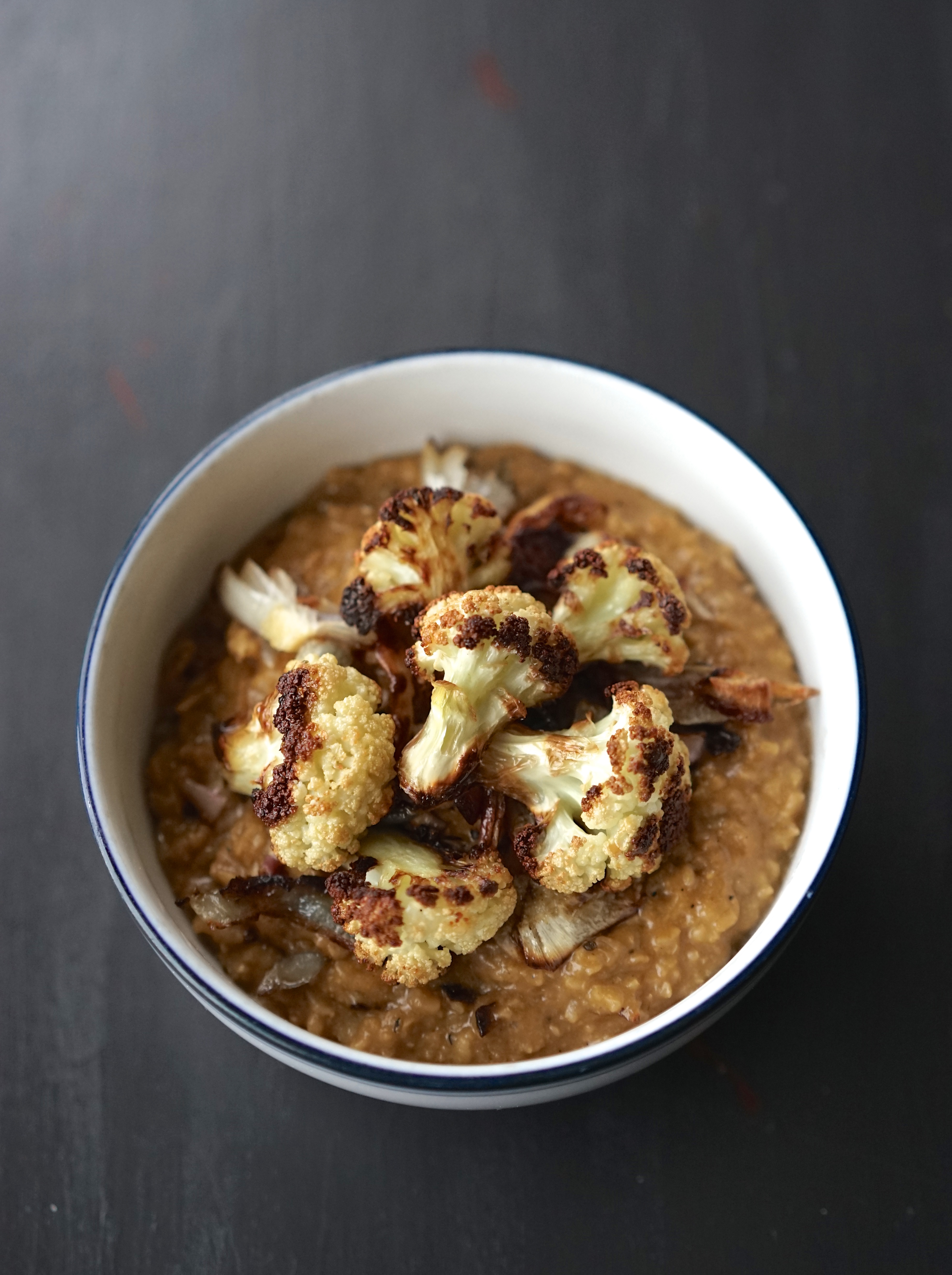 Savory Oats with Roasted Cauliflower & Caramelized Onion | Living Healthy in Seattle