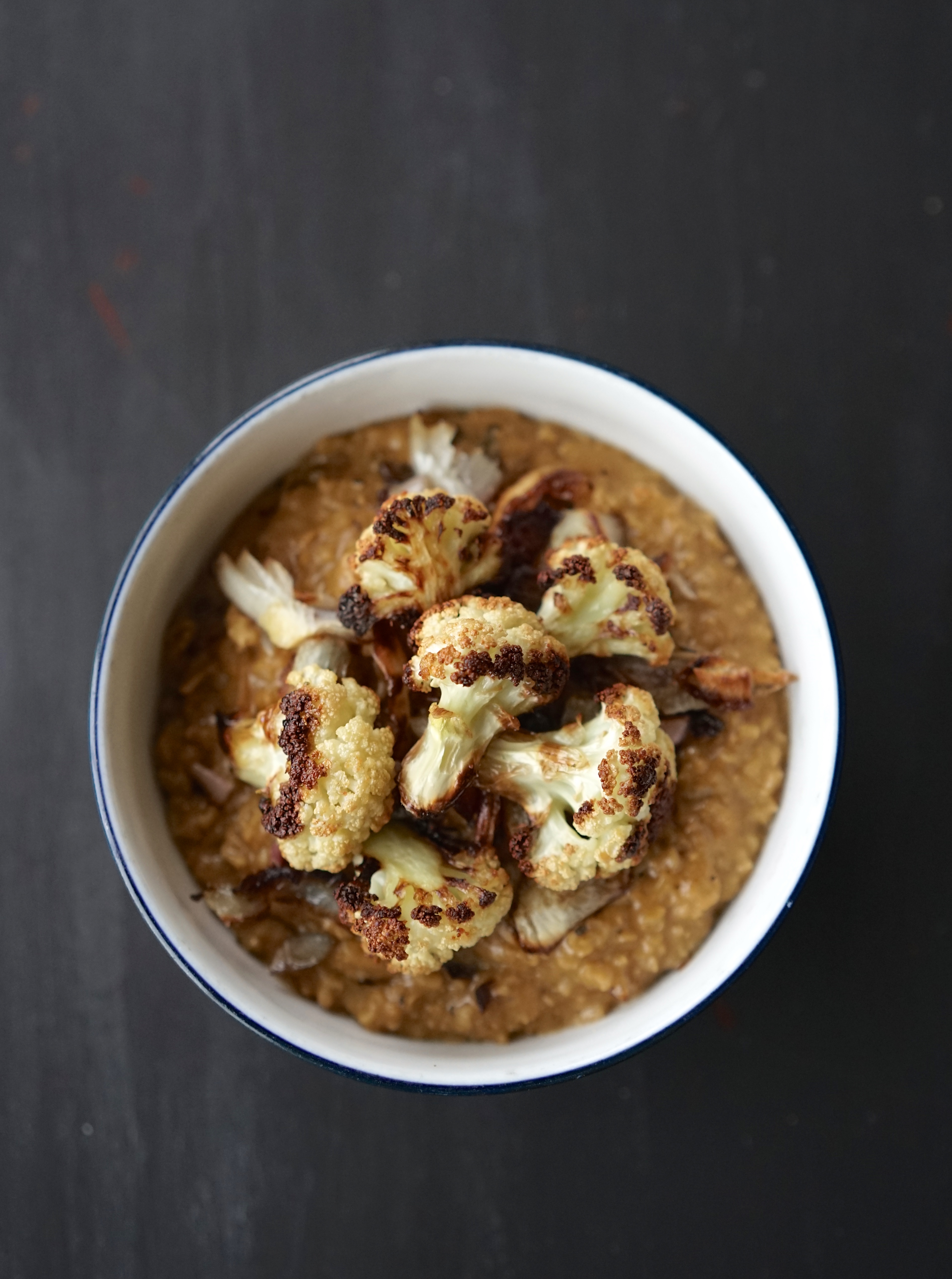 Savory Oats with Roasted Cauliflower & Caramelized Onion | Living Healthy in Seattle