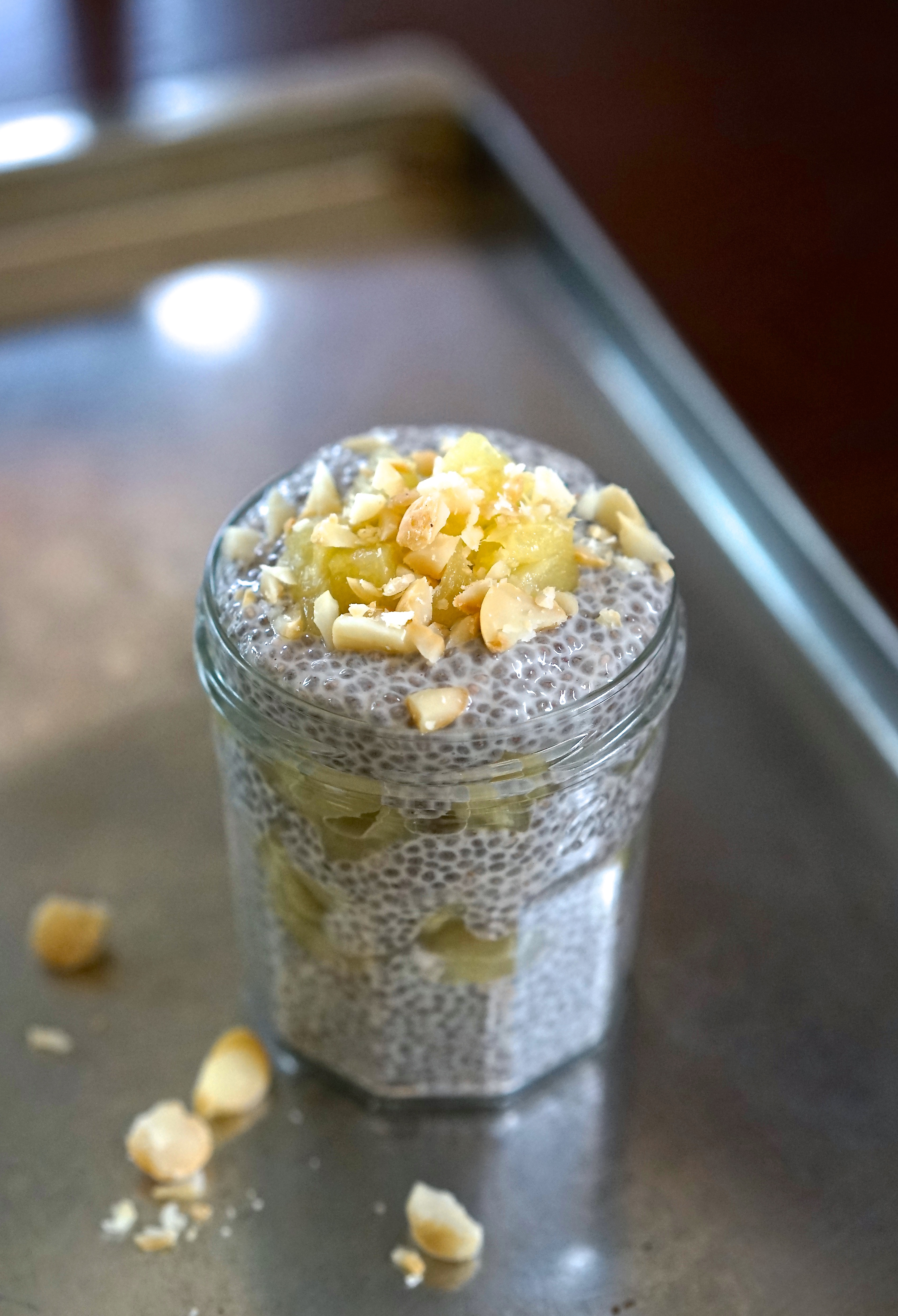Tropical Pineapple Macadamia Chia Seed Pudding | Living Healthy in Seattle