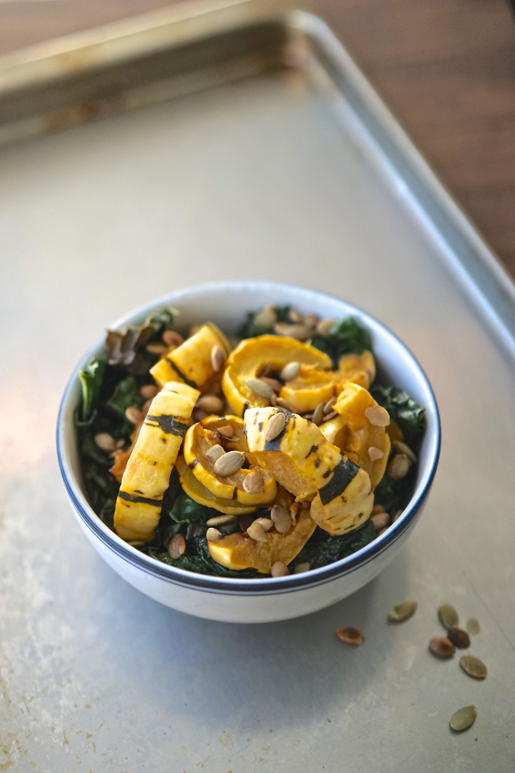 Roasted Delicata Squash & Kale with Toasted Pepitas | Living Healthy in Seattle