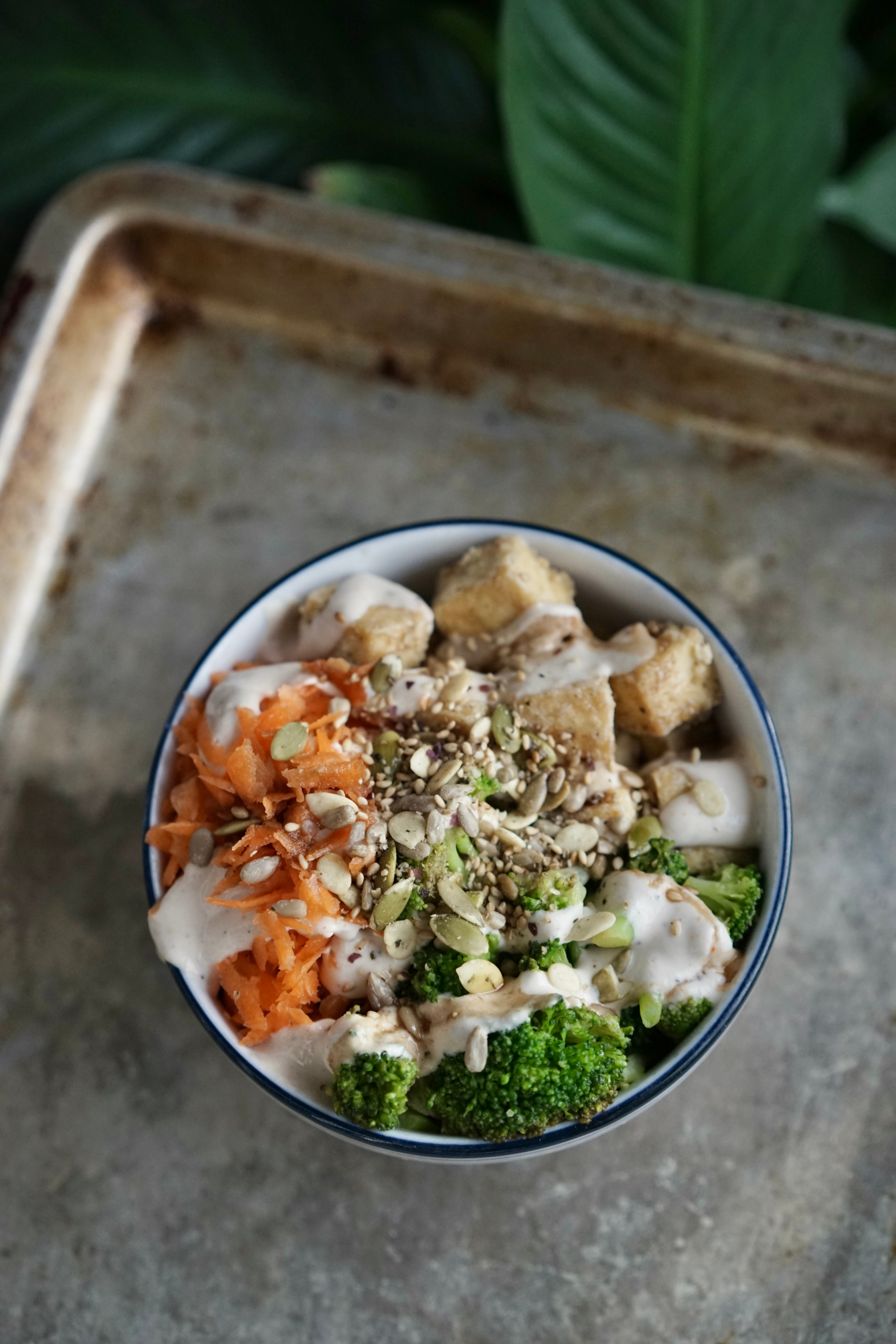 Crispy Baked Tofu with Broccoli & Tahini Sauce | Living Healthy in Seattle