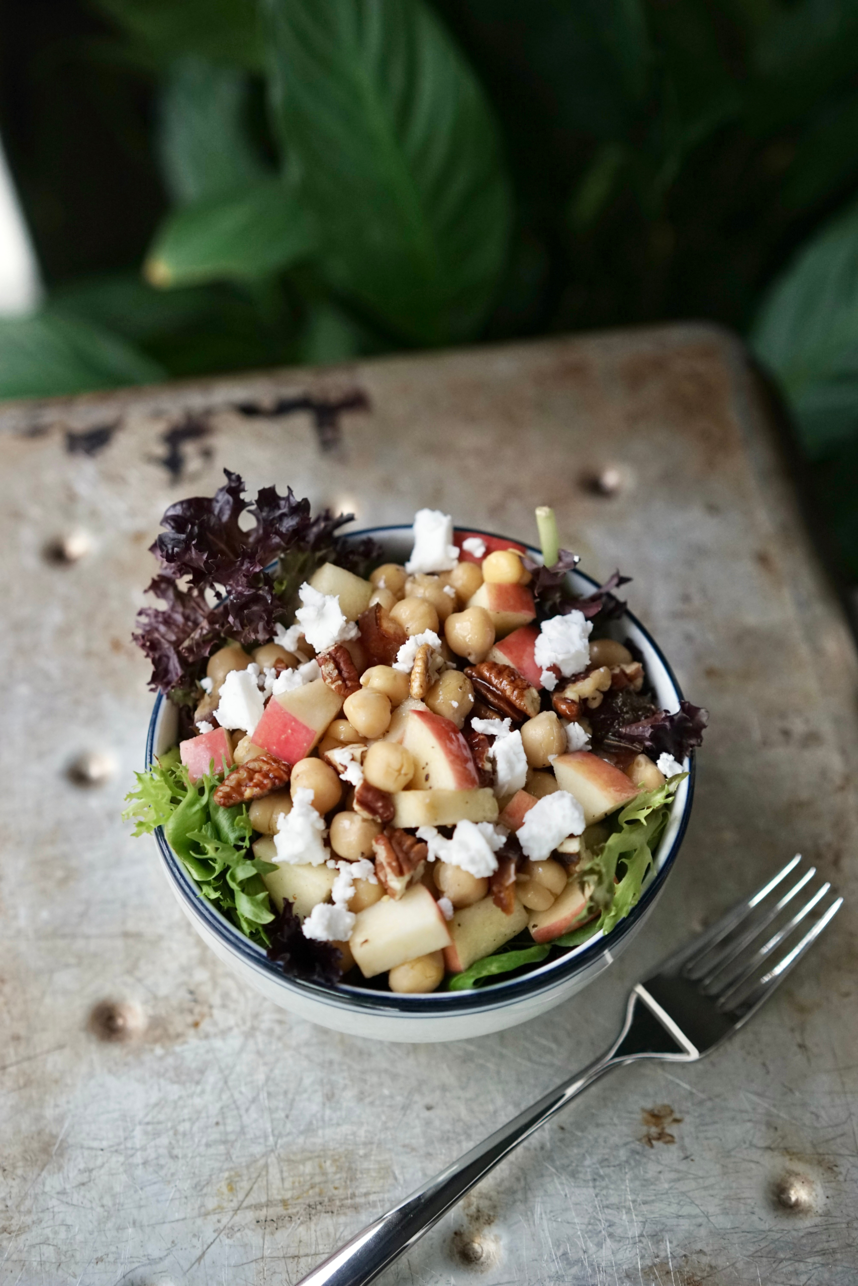 Chickpea Apple Salad with Dates & Pecans | Living Healthy in Seattle