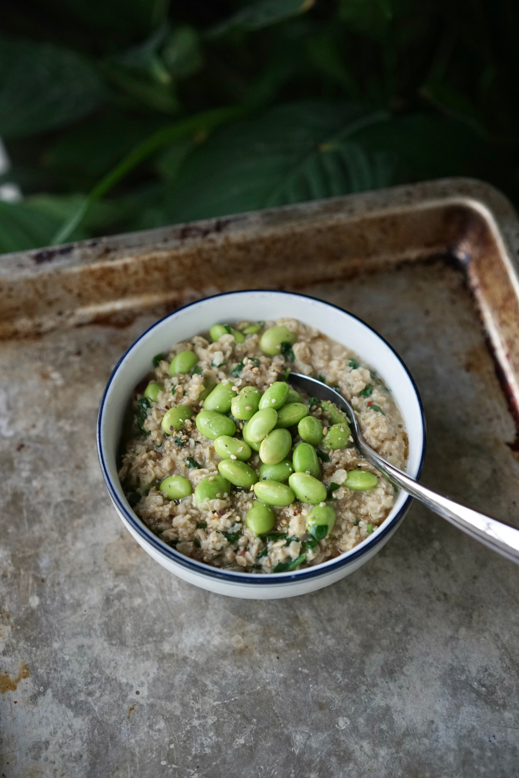 Savory Ginger Miso Oats with Sesame Edamame | Living Healthy in Seattle