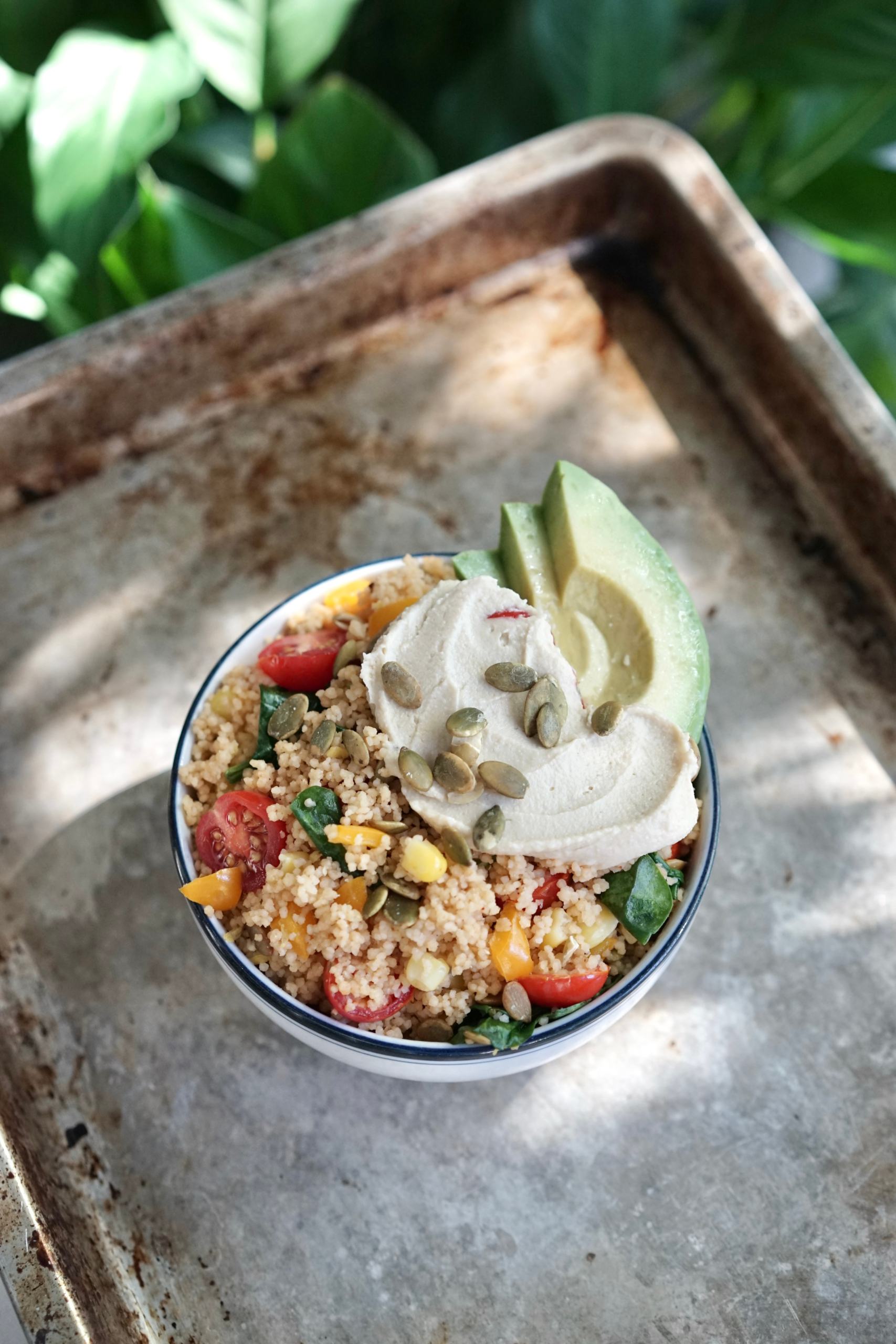Couscous with Summer Veggies, Avocado & Hummus | Living Healthy in Seattle