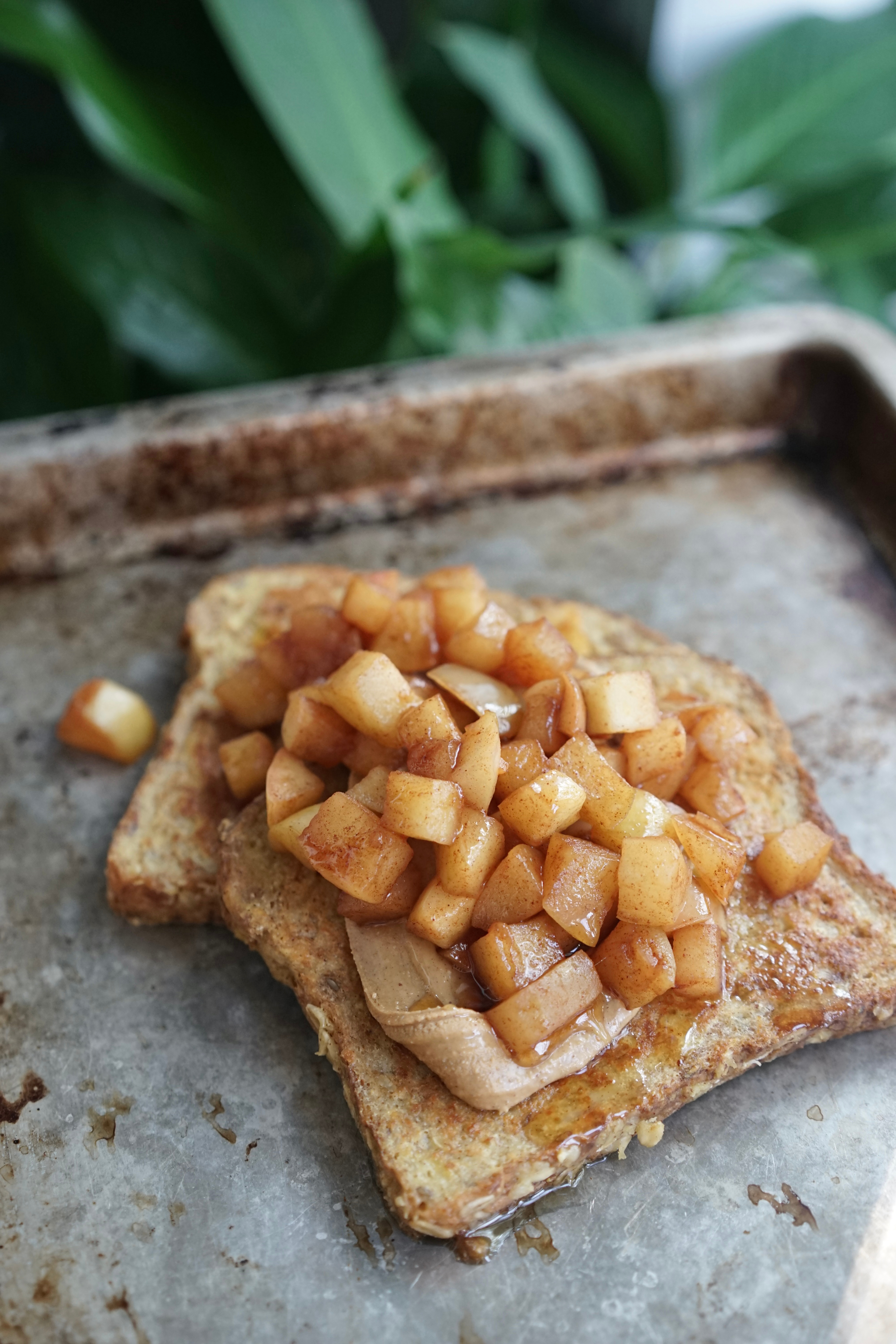 Vegan French Toast with Caramelized Apples | Living Healthy in Seattle
