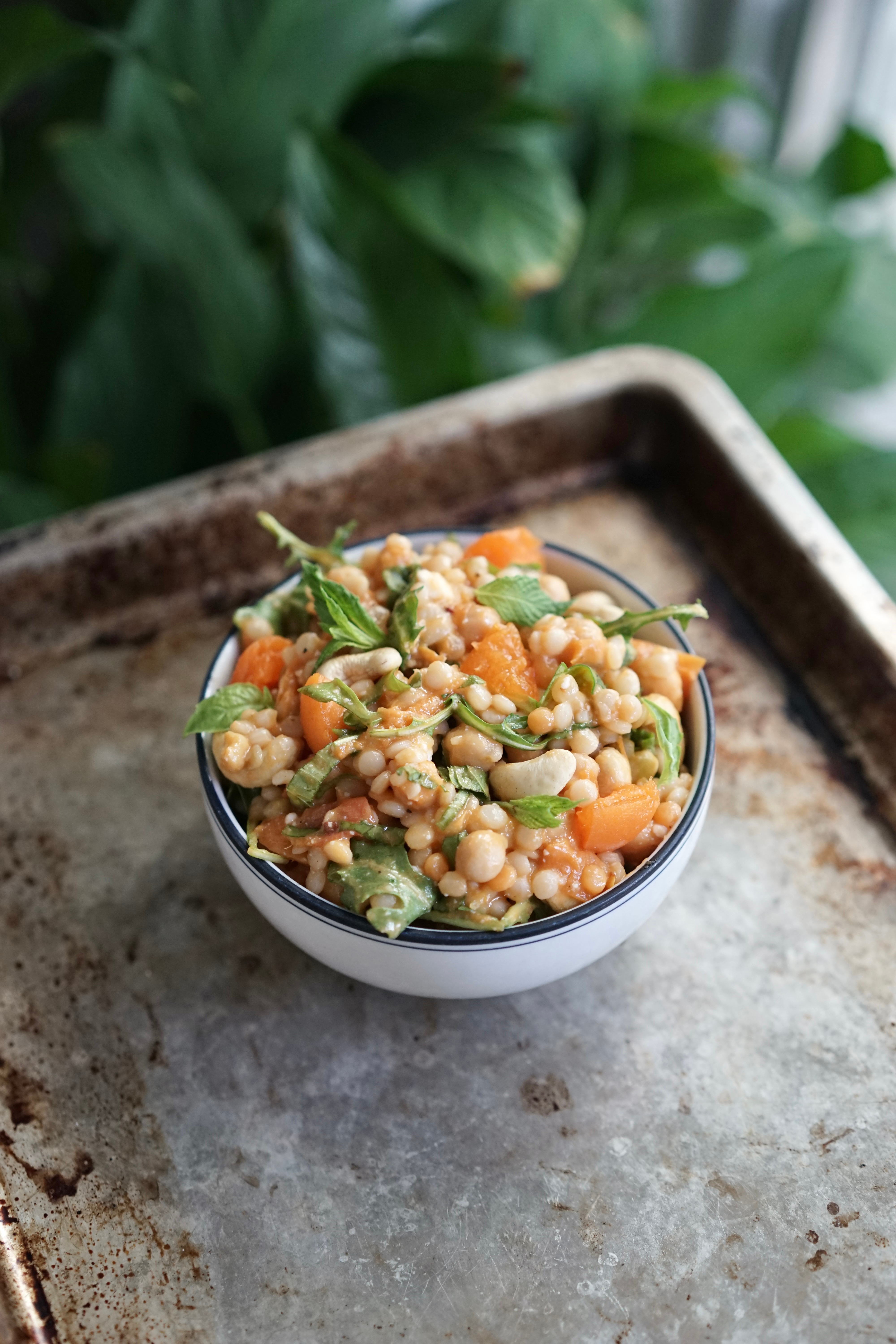 Pearl Couscous with Apricots, Arugula & Chickpeas | Living Healthy in Seattle