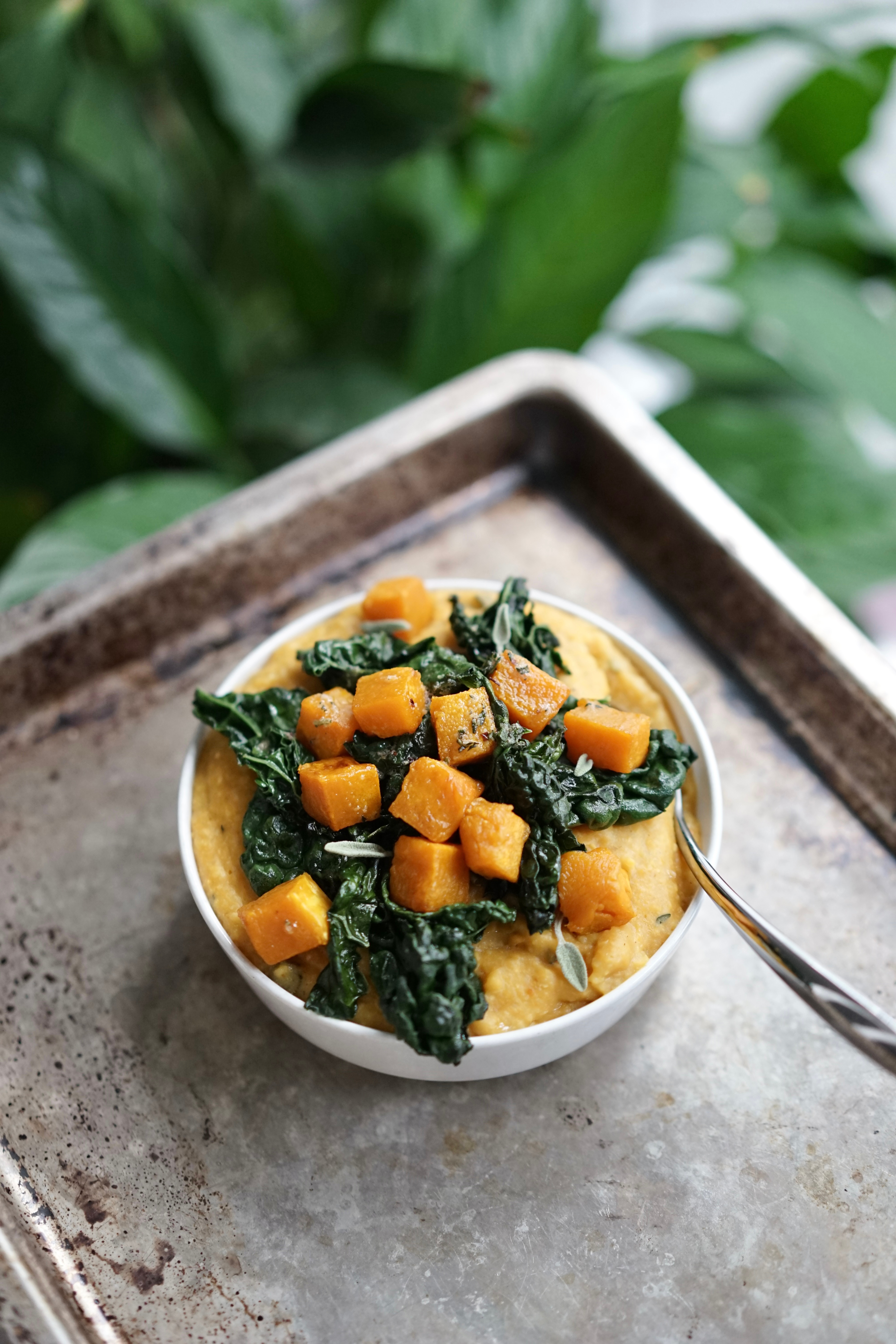 Pumpkin Polenta with Roasted Honeynut Squash & Fall Herbs | Living Healthy in Seattle
