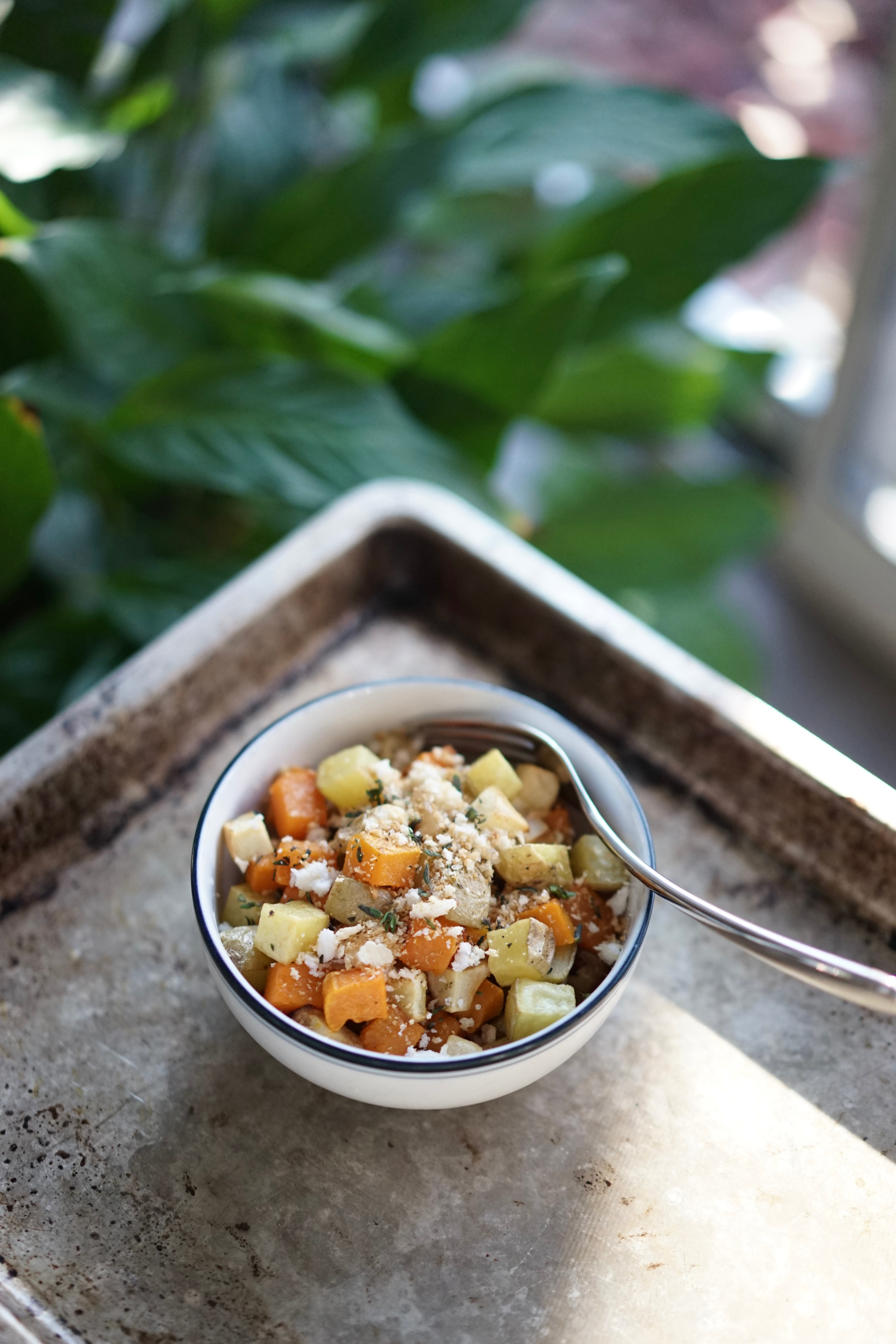 Lemony Roasted Butternut Squash, Potatoes & Apple with Breadcrumbs | Living Healthy in Seattle